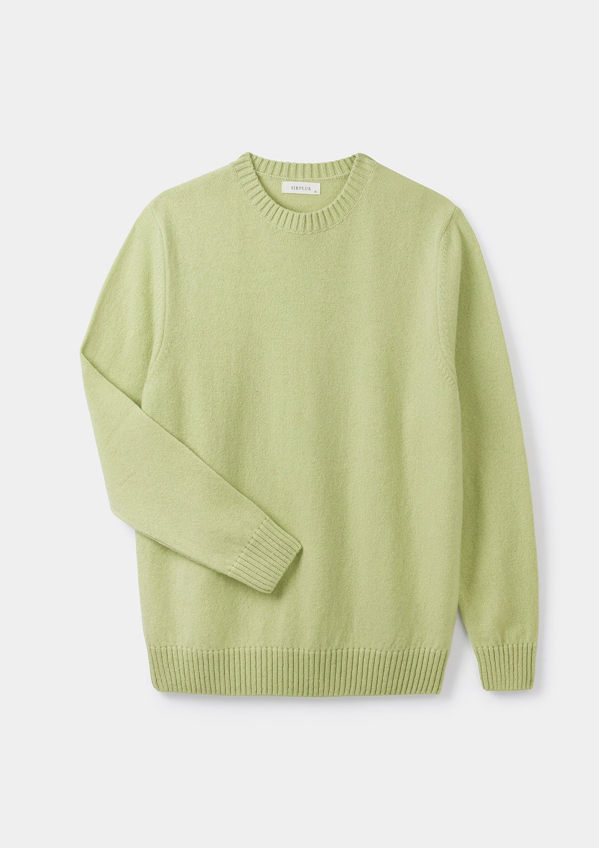 Celery Green Lambswool Crew Neck Jumper, Crew Neck Jumper - SIRPLUS