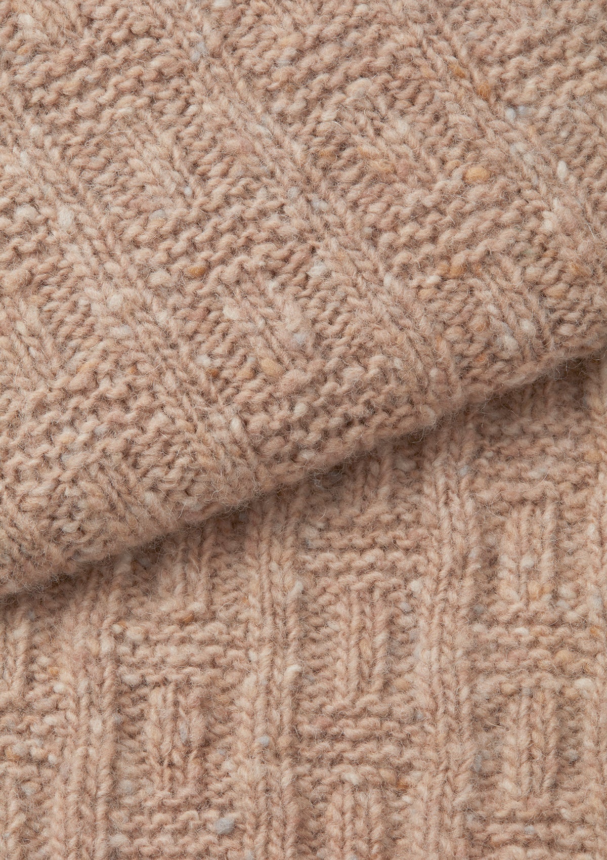 Camel Donegal Wool Cable Jumper, Crew Neck Jumper - SIRPLUS