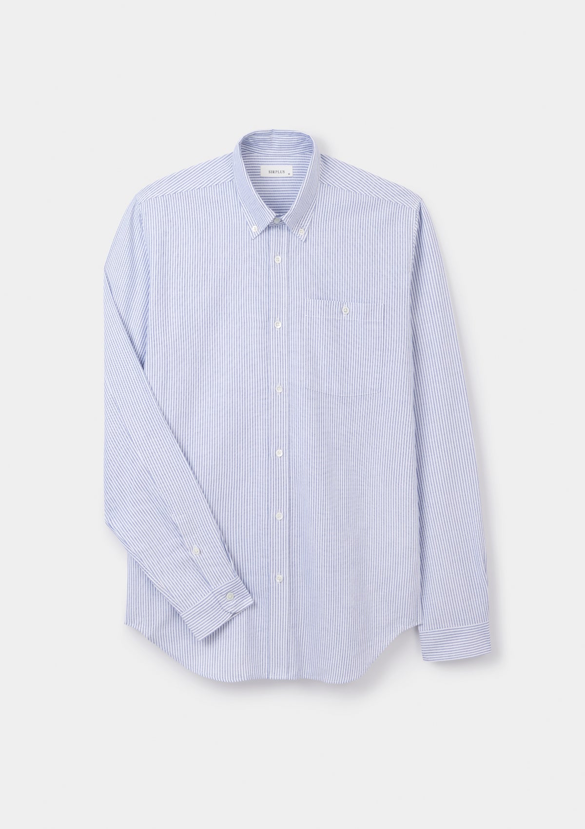 Navy & White Stripe Button-down Shirt, Collar Shirt - SIRPLUS