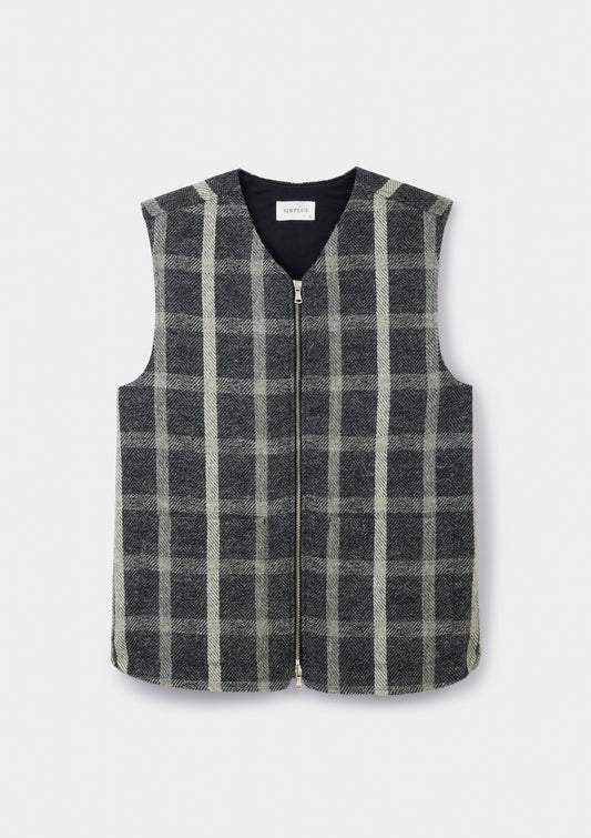 Cloth Co. Black & White Square Wool Gilet, Gilet - SIRPLUS