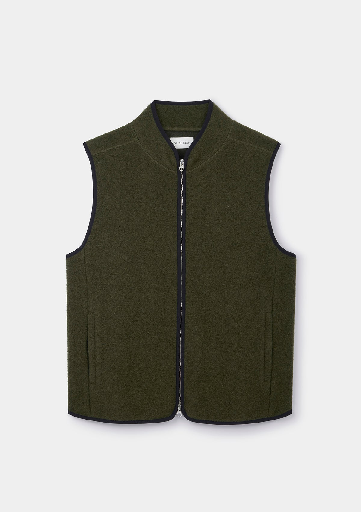 Green Boiled Wool Gilet, Gilet - SIRPLUS