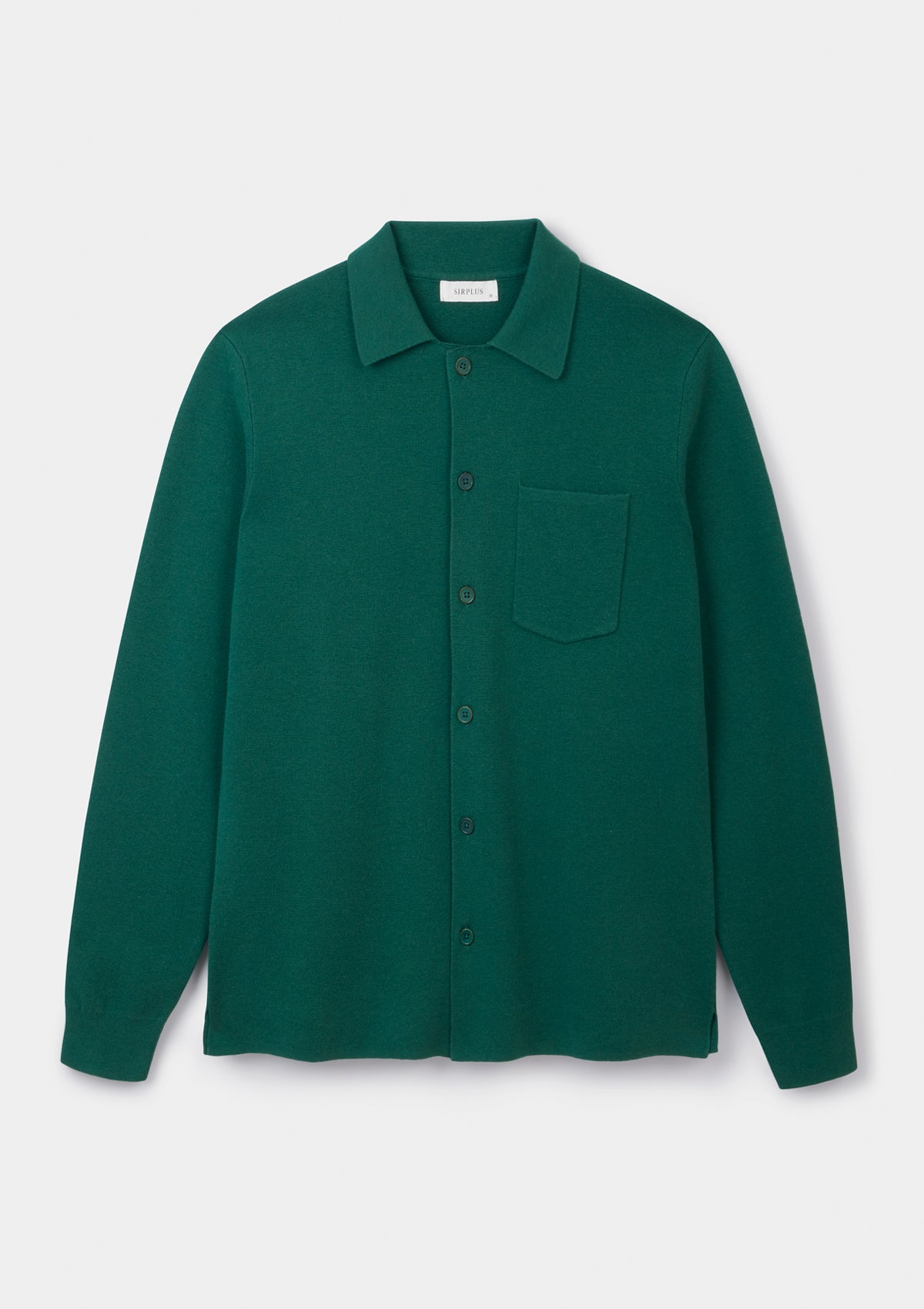 Lush Green Merino Knit Polo Shirt, Polo Shirt - SIRPLUS