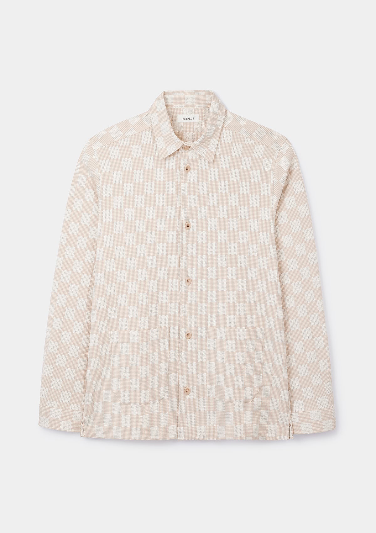 Beige Yarn Check Overshirt, Overshirt - SIRPLUS
