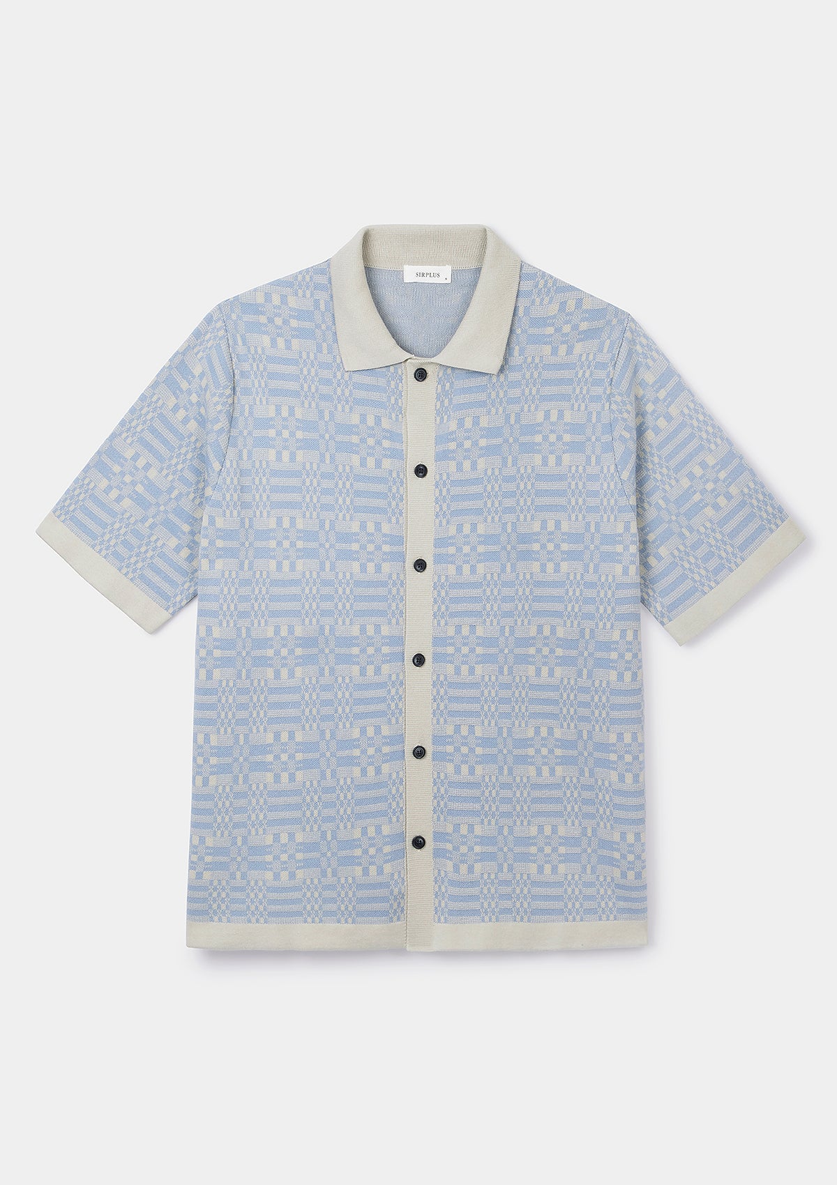 Light Blue Tapestry Jacquard Polo, Polo Shirt - SIRPLUS