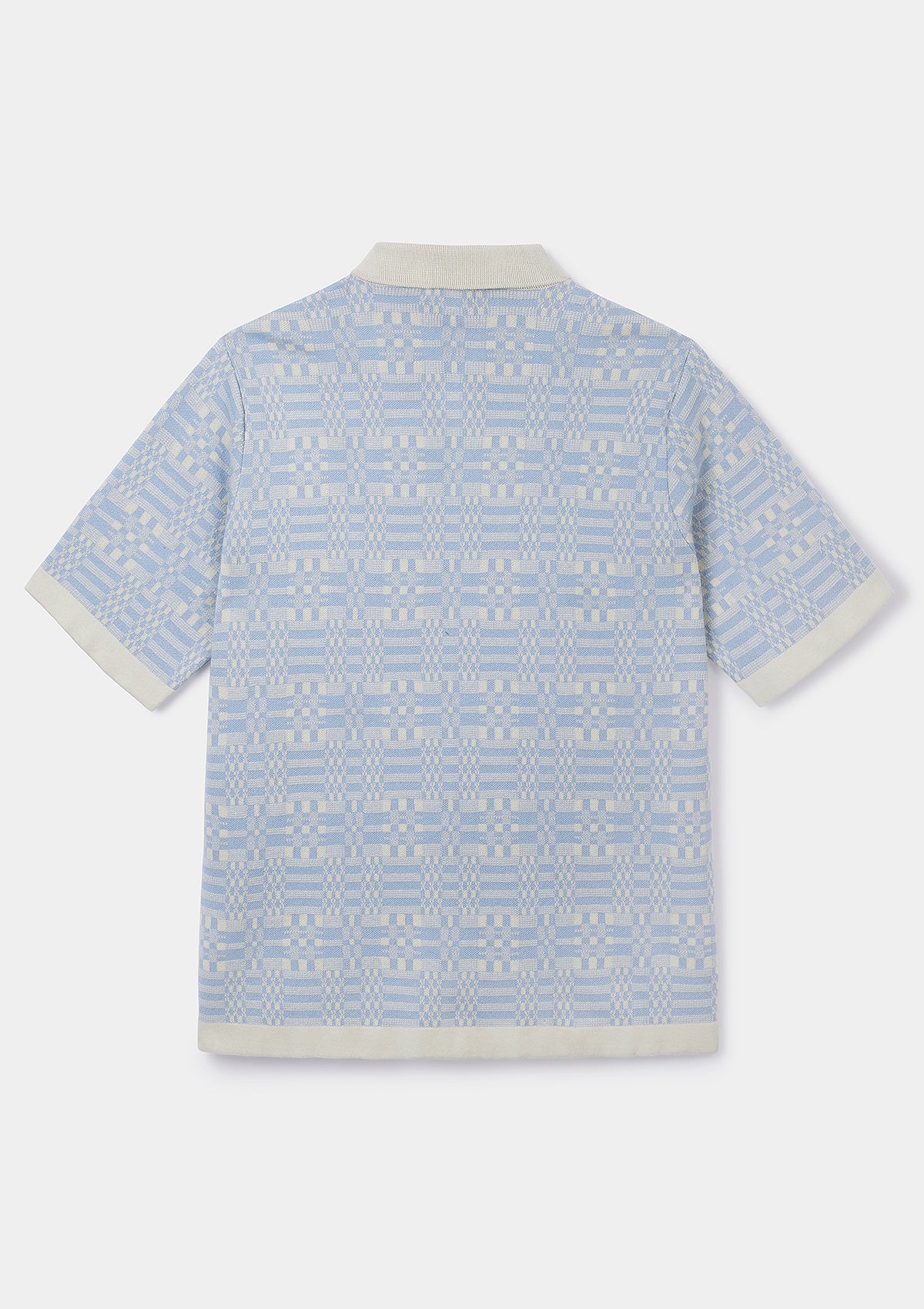 Light Blue Tapestry Jacquard Polo, Polo Shirt - SIRPLUS