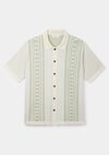 Green Flower Jacquard Polo, Polo Shirt - SIRPLUS