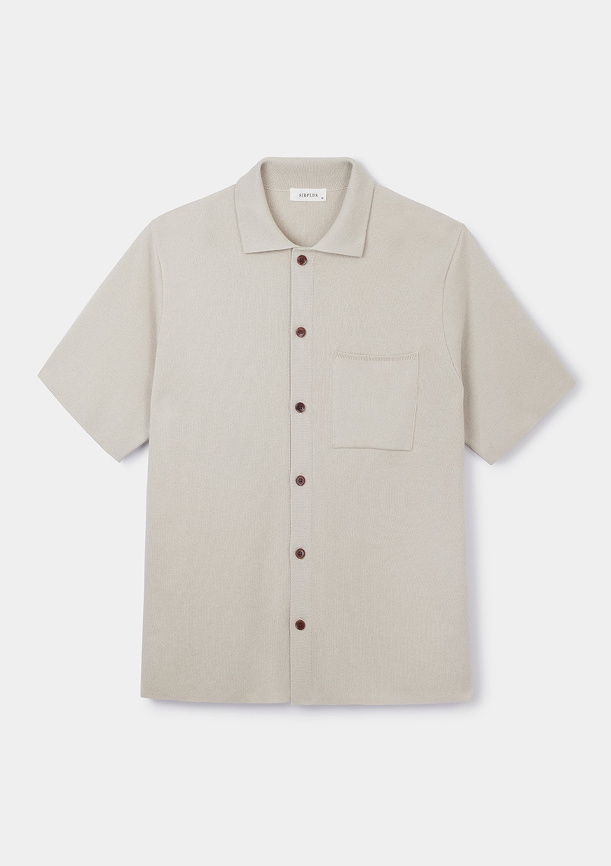 Chalk Cotton Knit Polo, Polo Shirt - SIRPLUS