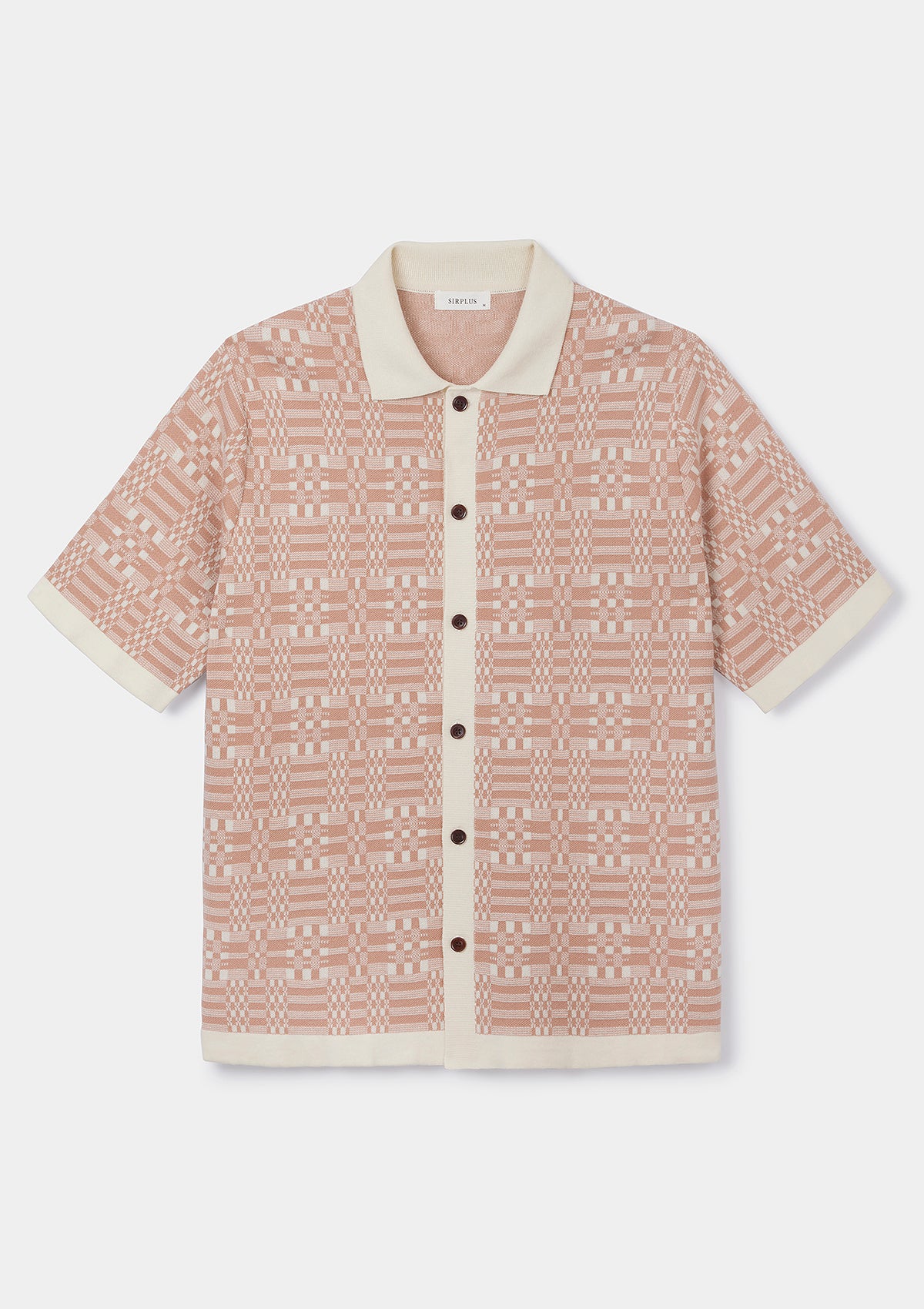 Peach Pink Tapestry Jacquard Polo, Polo Shirt - SIRPLUS