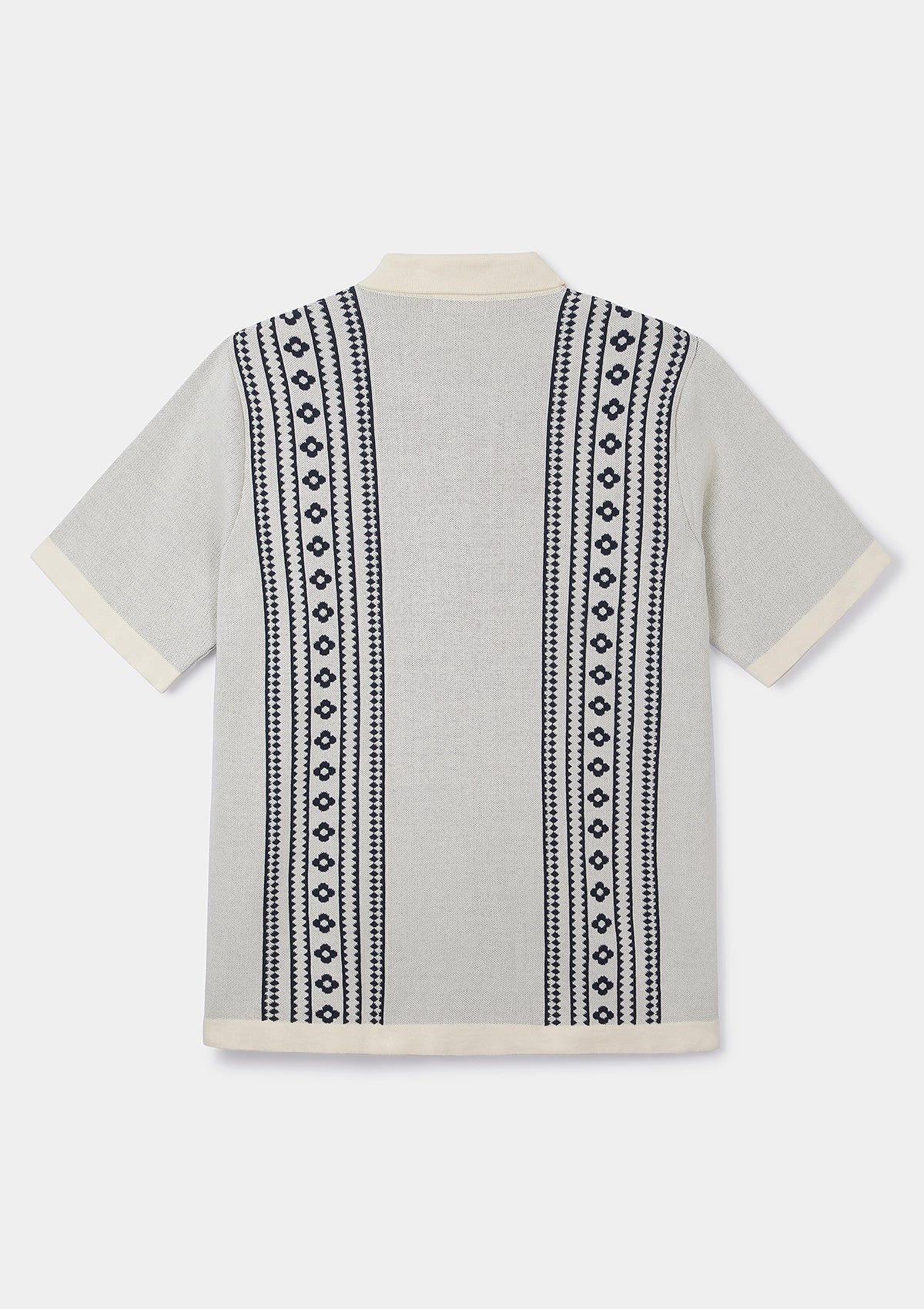 Navy Flower Jacquard Polo, Polo Shirt - SIRPLUS