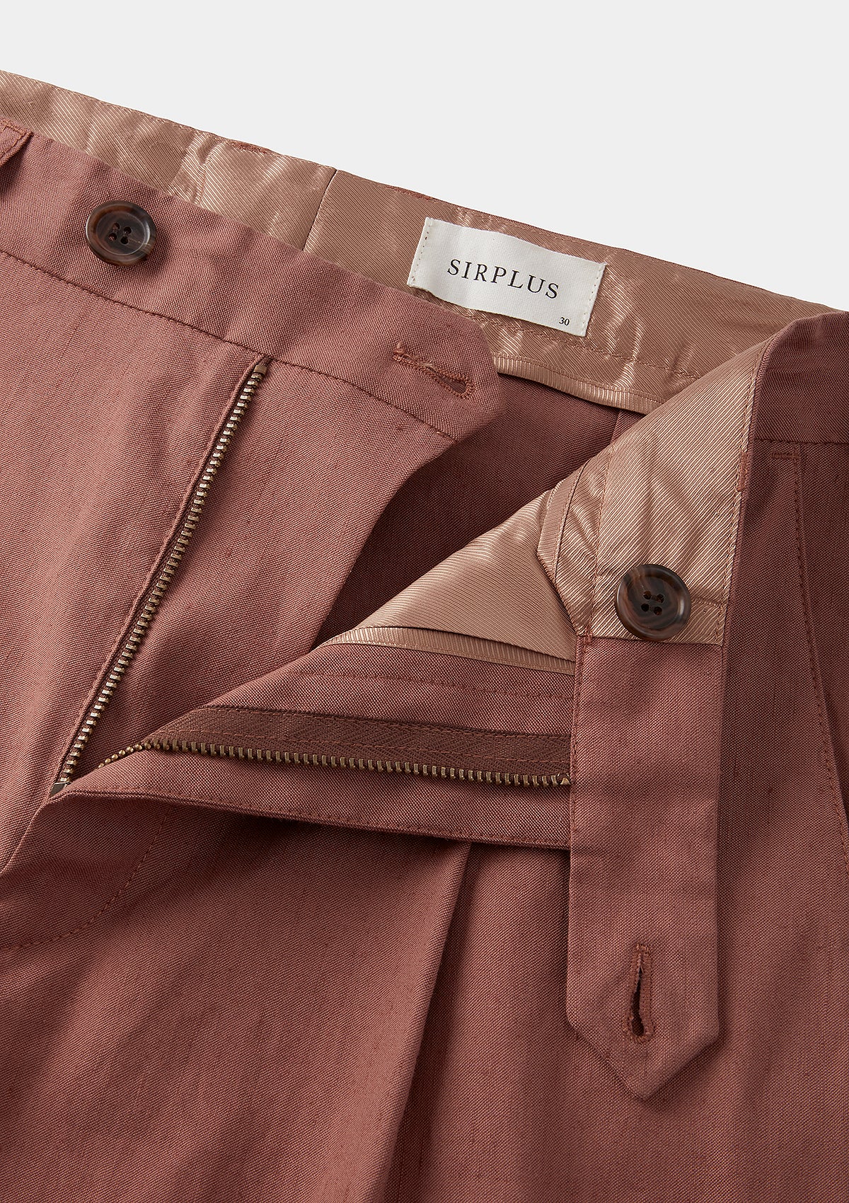 Clay Cotton Linen Pleated Trousers, Casual Trousers - SIRPLUS