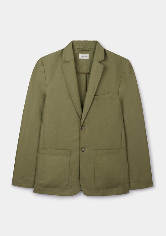 Sage Green Cotton Linen Blazer, Blazer - SIRPLUS