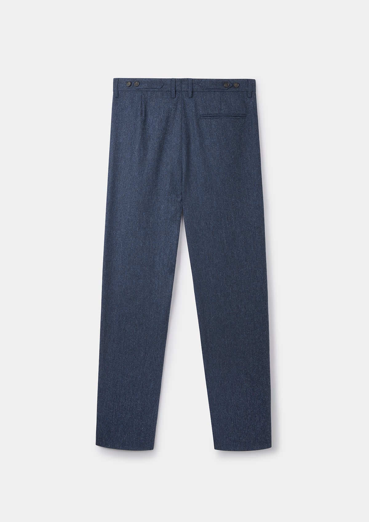 Dark Blue Wool Tweed Pleated Trousers, Pleated Trousers - SIRPLUS