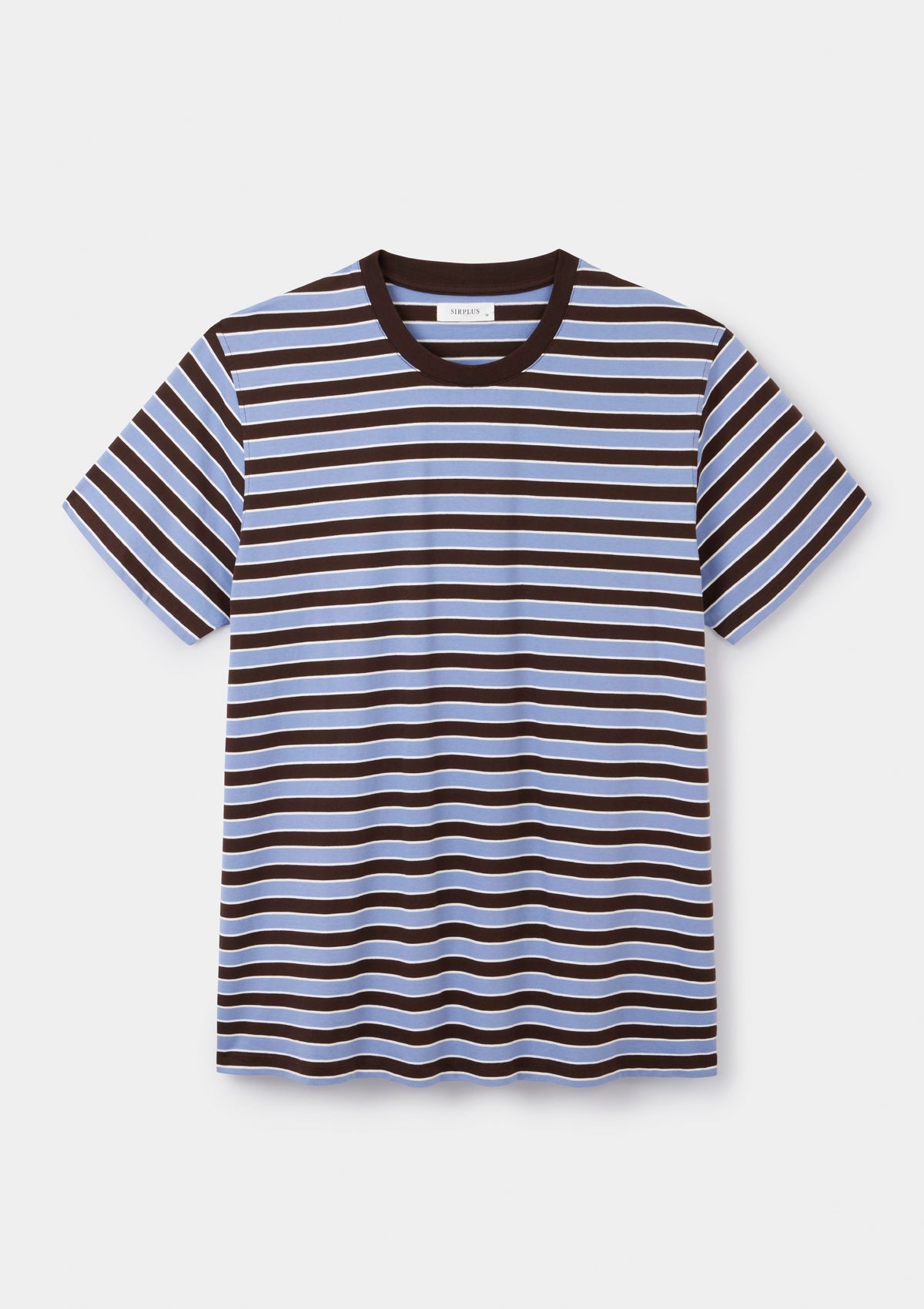 Brown & Blue Stripe Organic Cotton T-shirt, T-Shirt - SIRPLUS