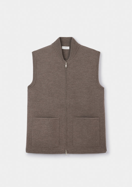 Oatmeal Merino Knit Gilet, Gilet - SIRPLUS