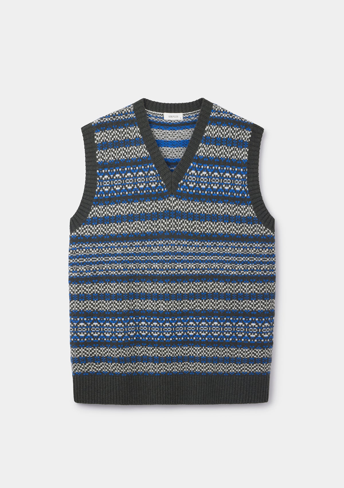 Seaweed Blue Tides Fair-Isle Vest, Knit Vest - SIRPLUS