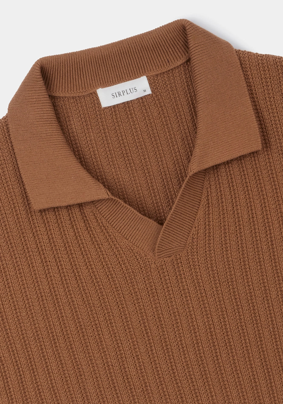 Caramel Textured Rib Resort Polo, Polo Shirt - SIRPLUS