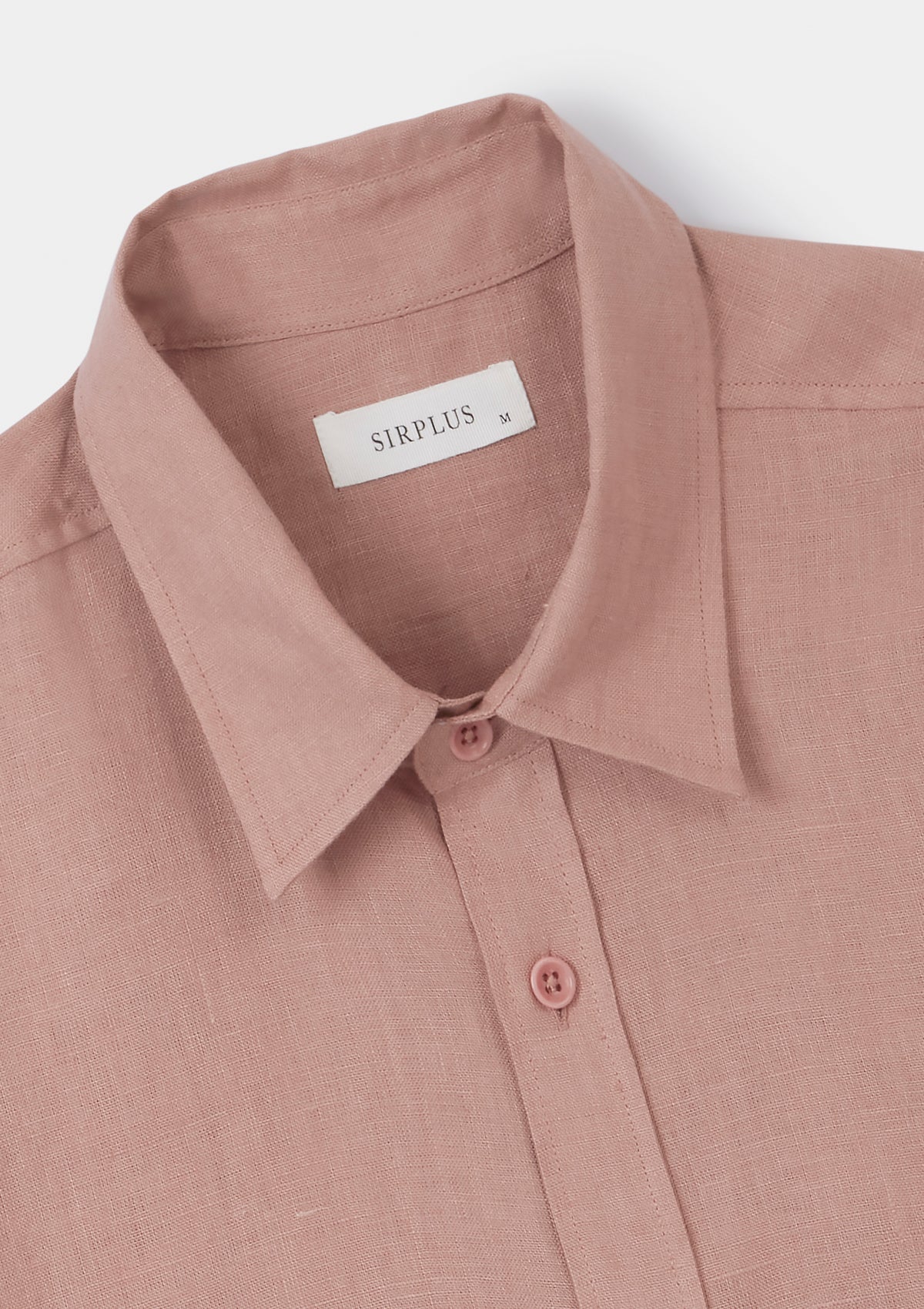 Chalk Pink Linen Collared Shirt, Collar Shirt - SIRPLUS