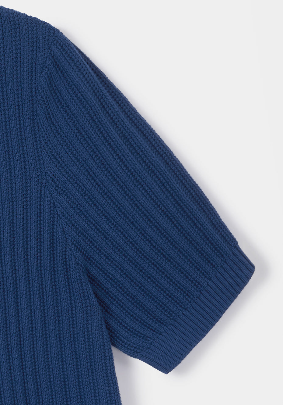 Cobalt Blue Textured Rib Resort Polo, Polo Shirt - SIRPLUS