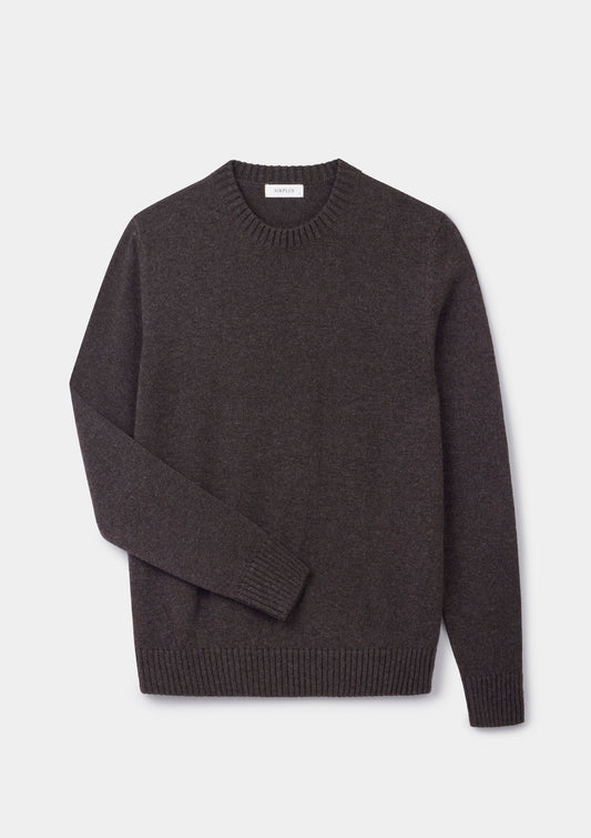 Cocoa Lambswool Crew Neck Jumper