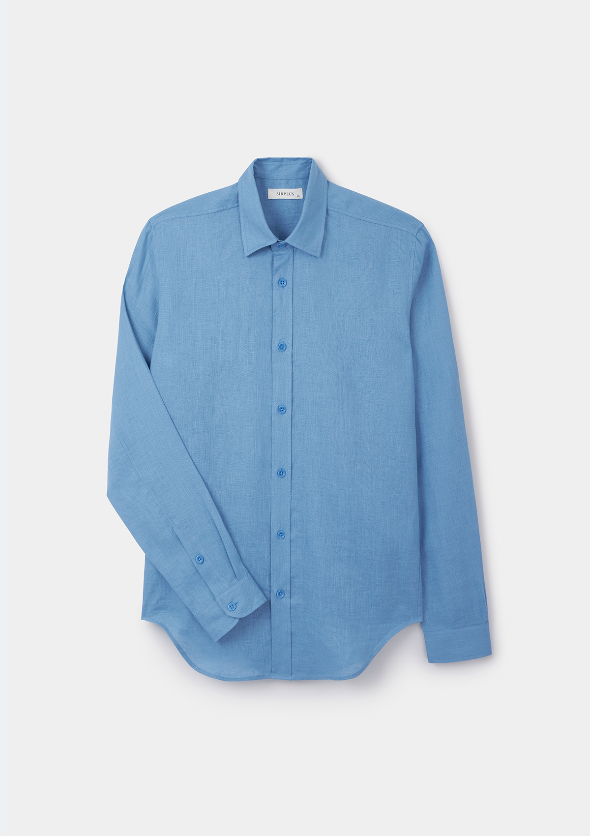 Cornflower Blue Linen Collared Shirt, Collar Shirt - SIRPLUS