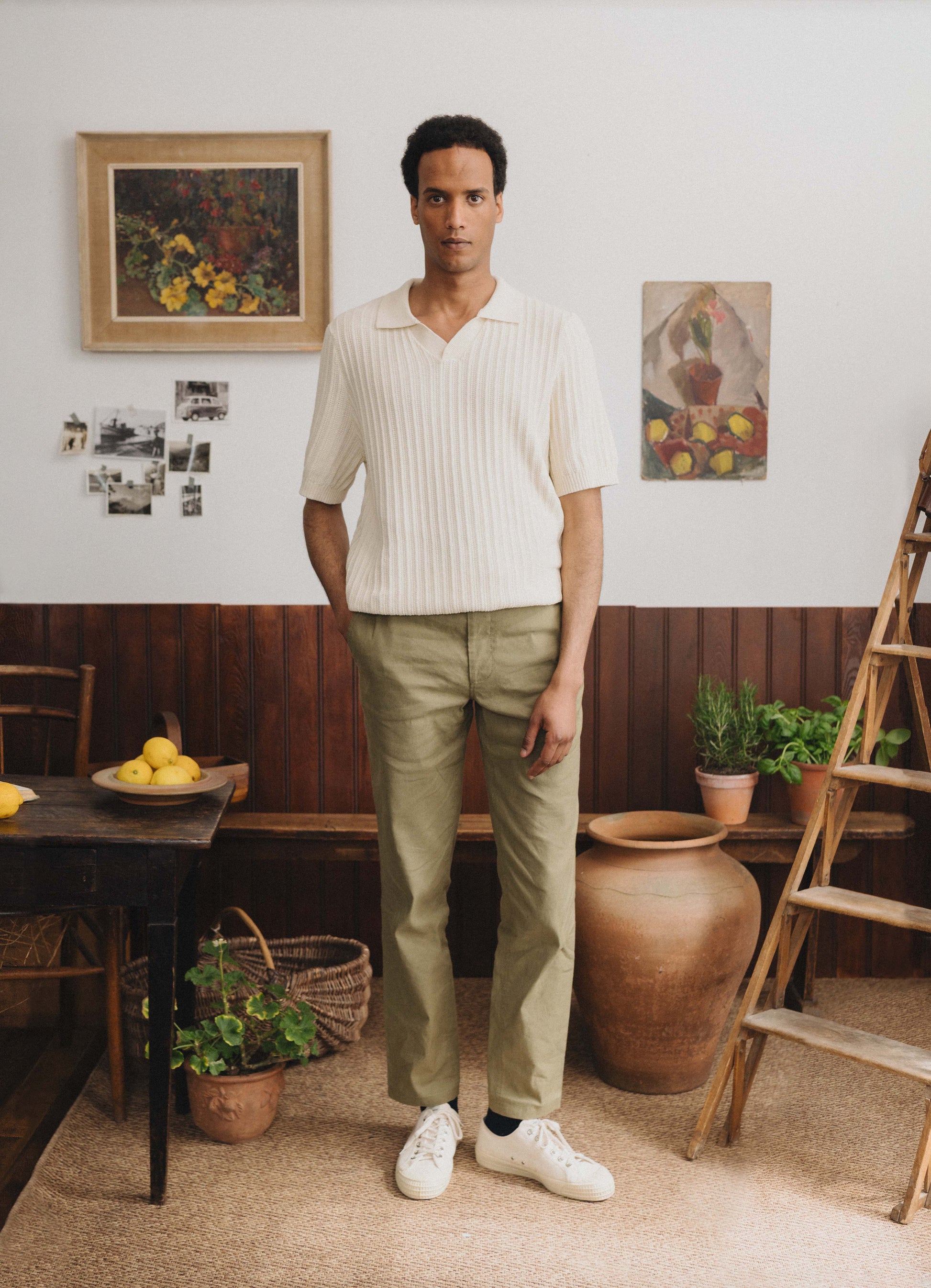 Cream Textured Rib Resort Polo, Polo Shirt - SIRPLUS