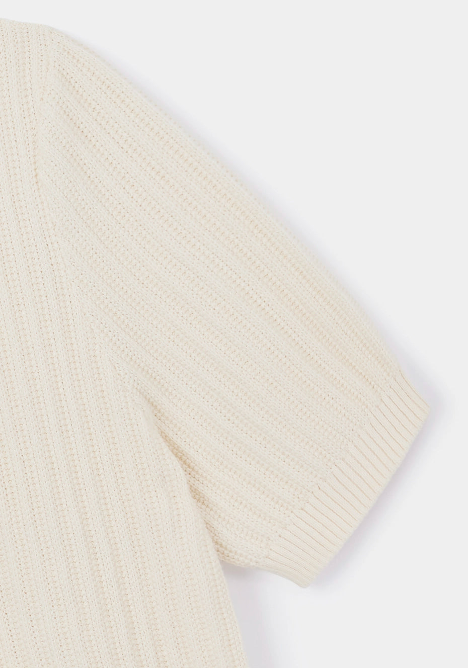 Cream Textured Rib Resort Polo, Polo Shirt - SIRPLUS