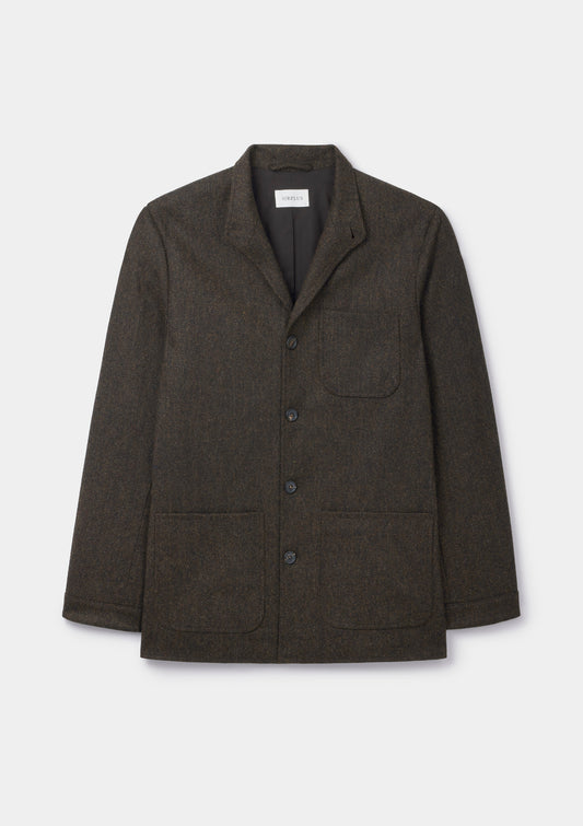 Dark Brown Herringbone Teba Jacket