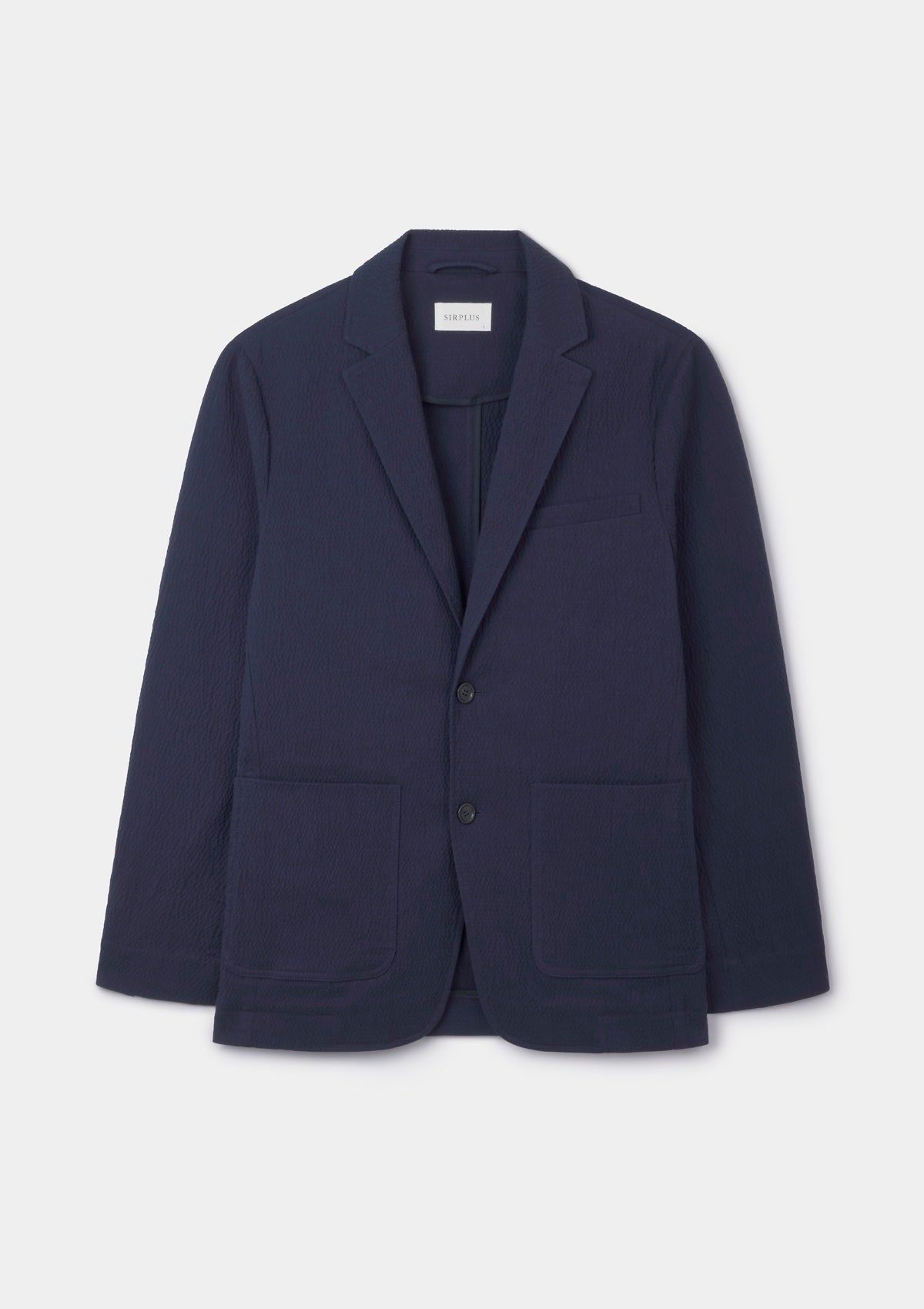 Dark Navy Seersucker Cotton Blazer, Blazer - SIRPLUS