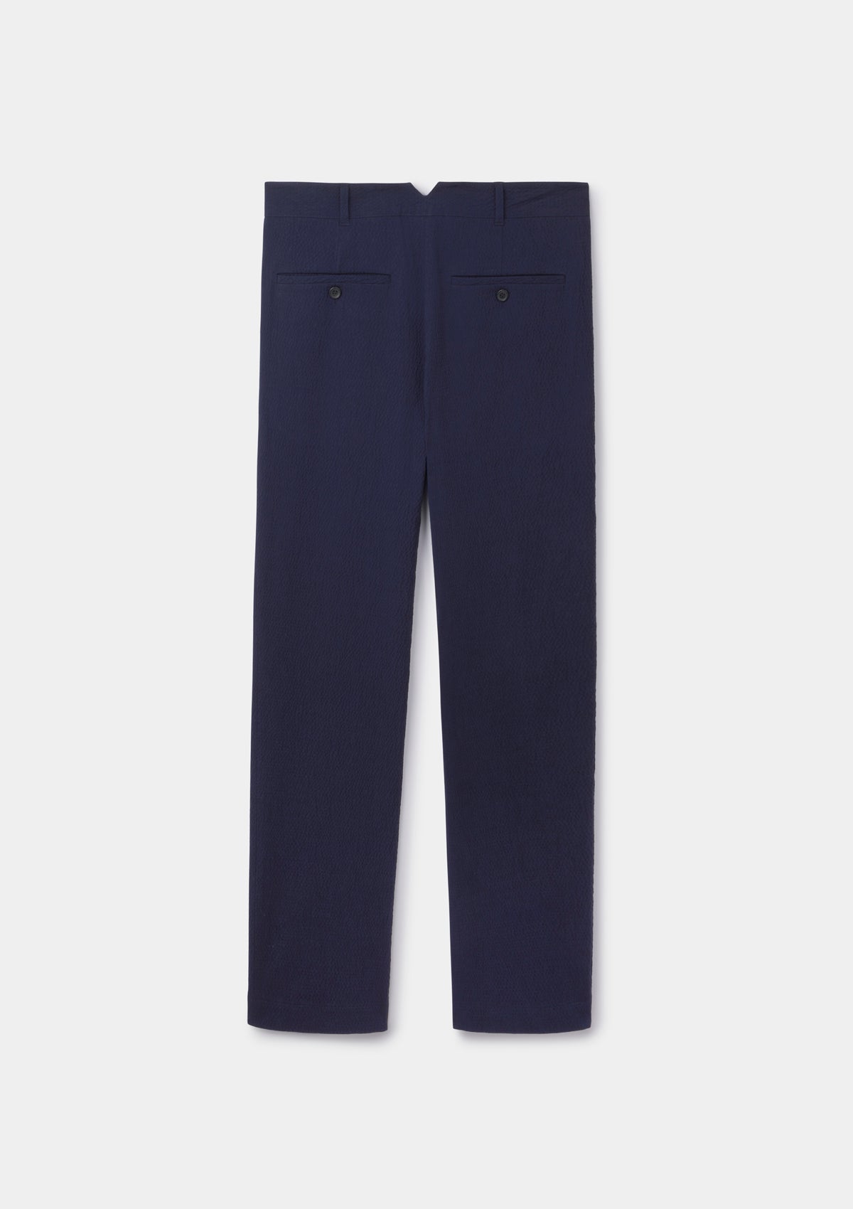 Dark Navy Seersucker Casual Trousers, Chinos - SIRPLUS
