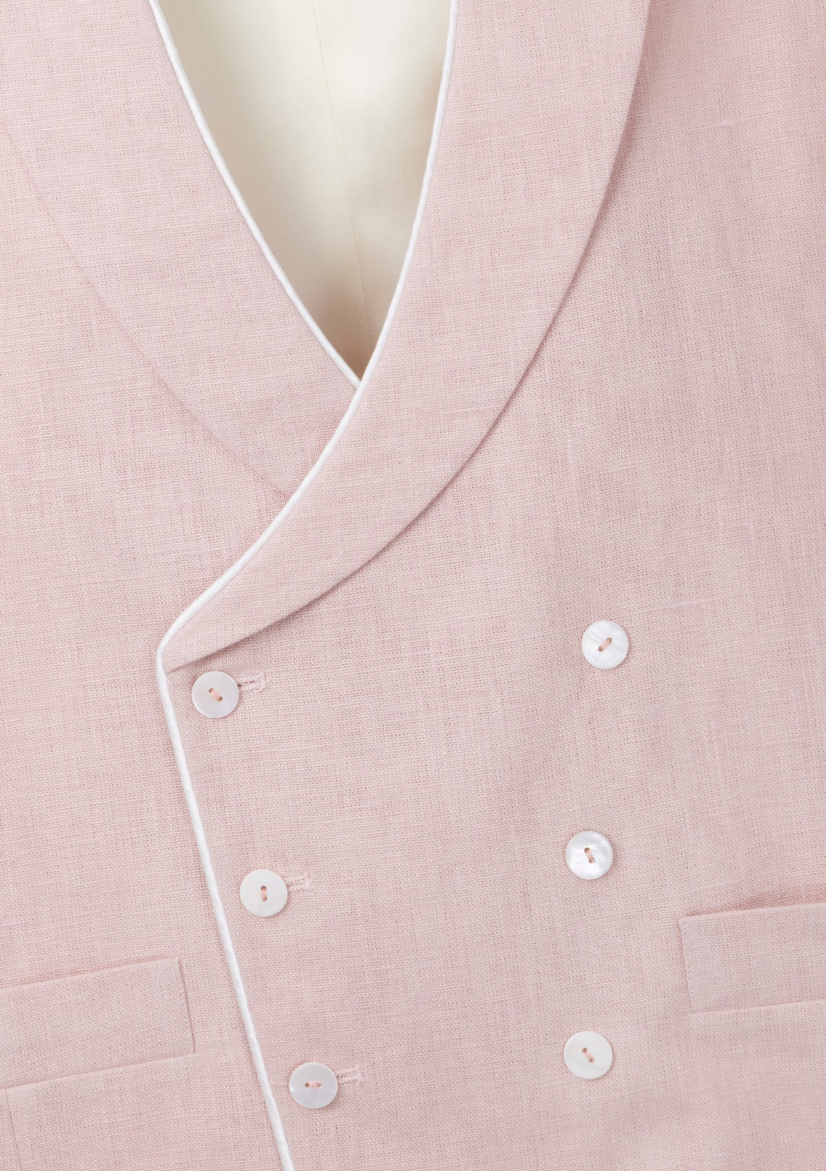 Dusty Pink Shawl Lapel Double-Breasted Waistcoat, Double Breasted Waistcoat - SIRPLUS