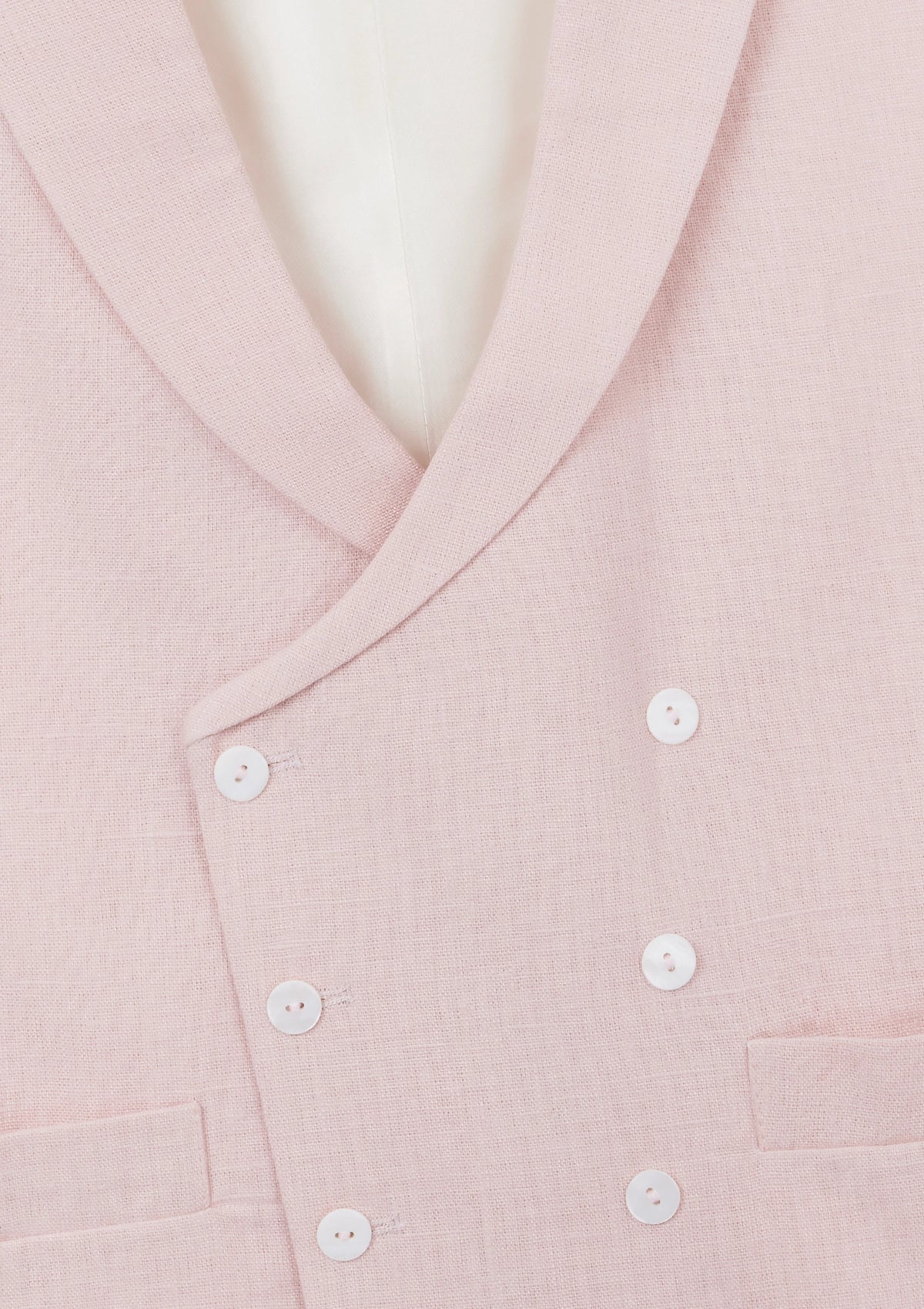 Dusty Pink Peak Lapel Double-Breasted Waistcoat, Double Breasted Waistcoat - SIRPLUS
