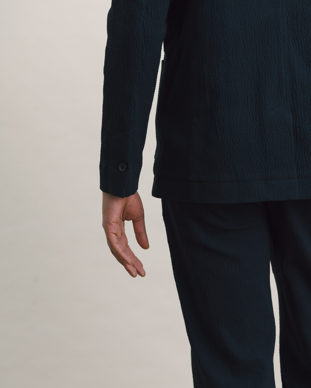 Dark Navy Seersucker Cotton Suit