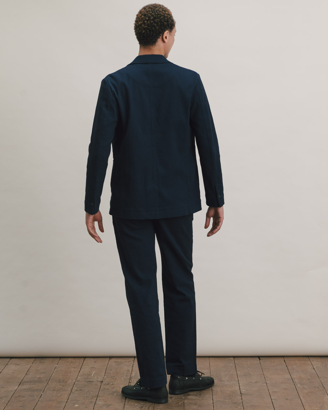 Dark Navy Seersucker Cotton Suit