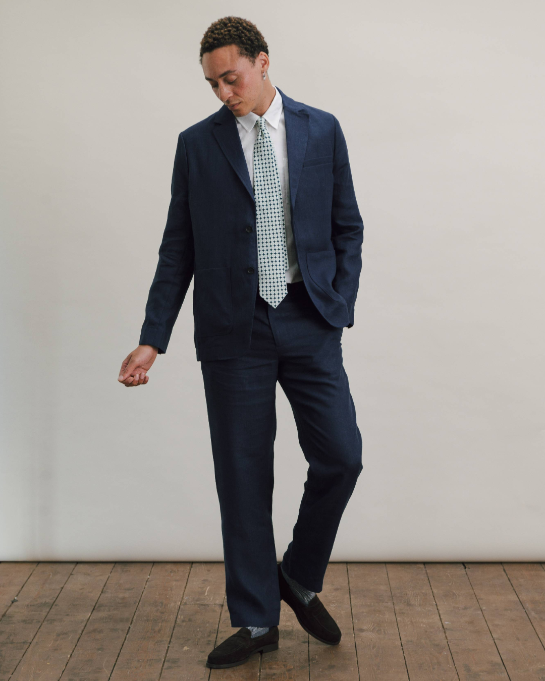 Blue Nights Linen Casual Trousers