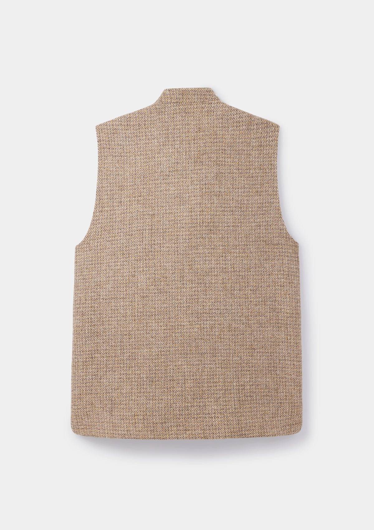 Golden Brown Harris Tweed Nehru Waistcoat, Nehru Waistcoat - SIRPLUS