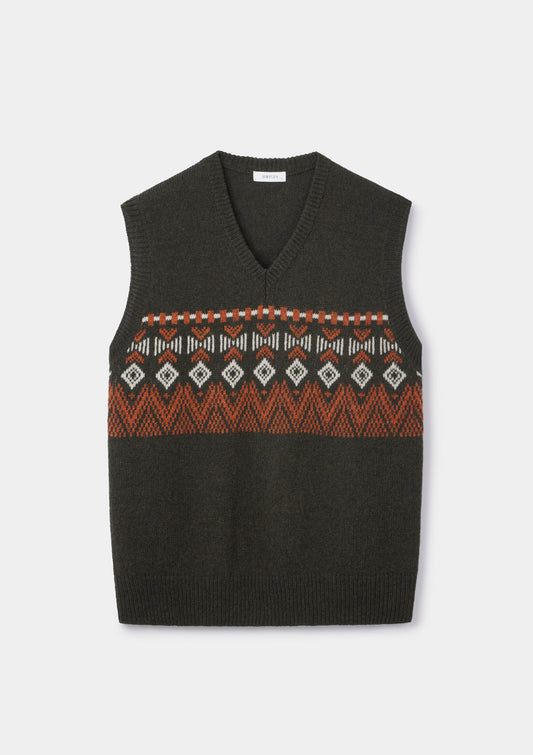 Green Icelandic Style Lambswool Vest