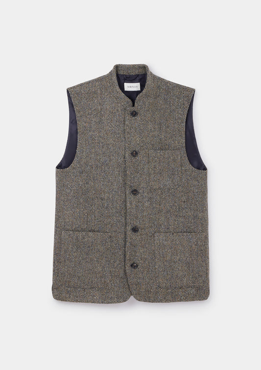 Heather Harris Tweed Nehru Waistcoat