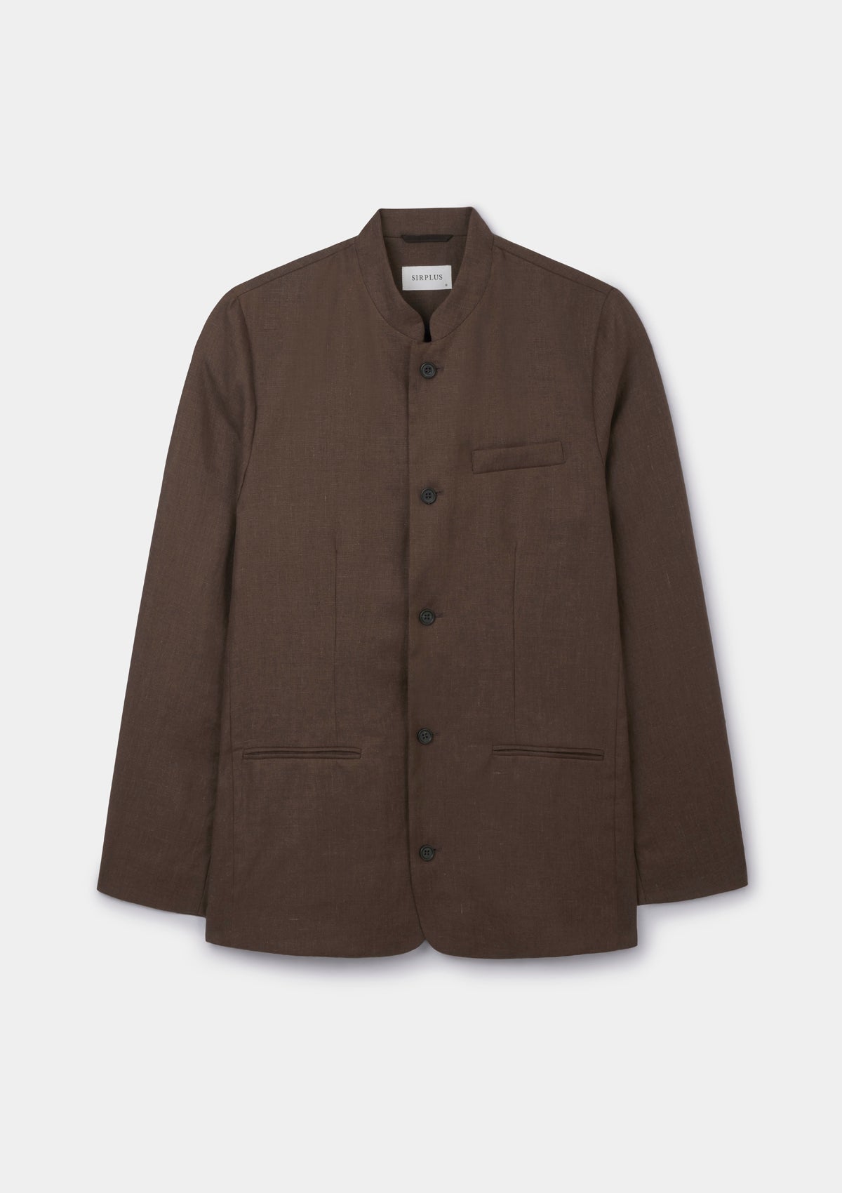 Hickory Brown Linen Nehru Jacket, Nehru Jacket - SIRPLUS