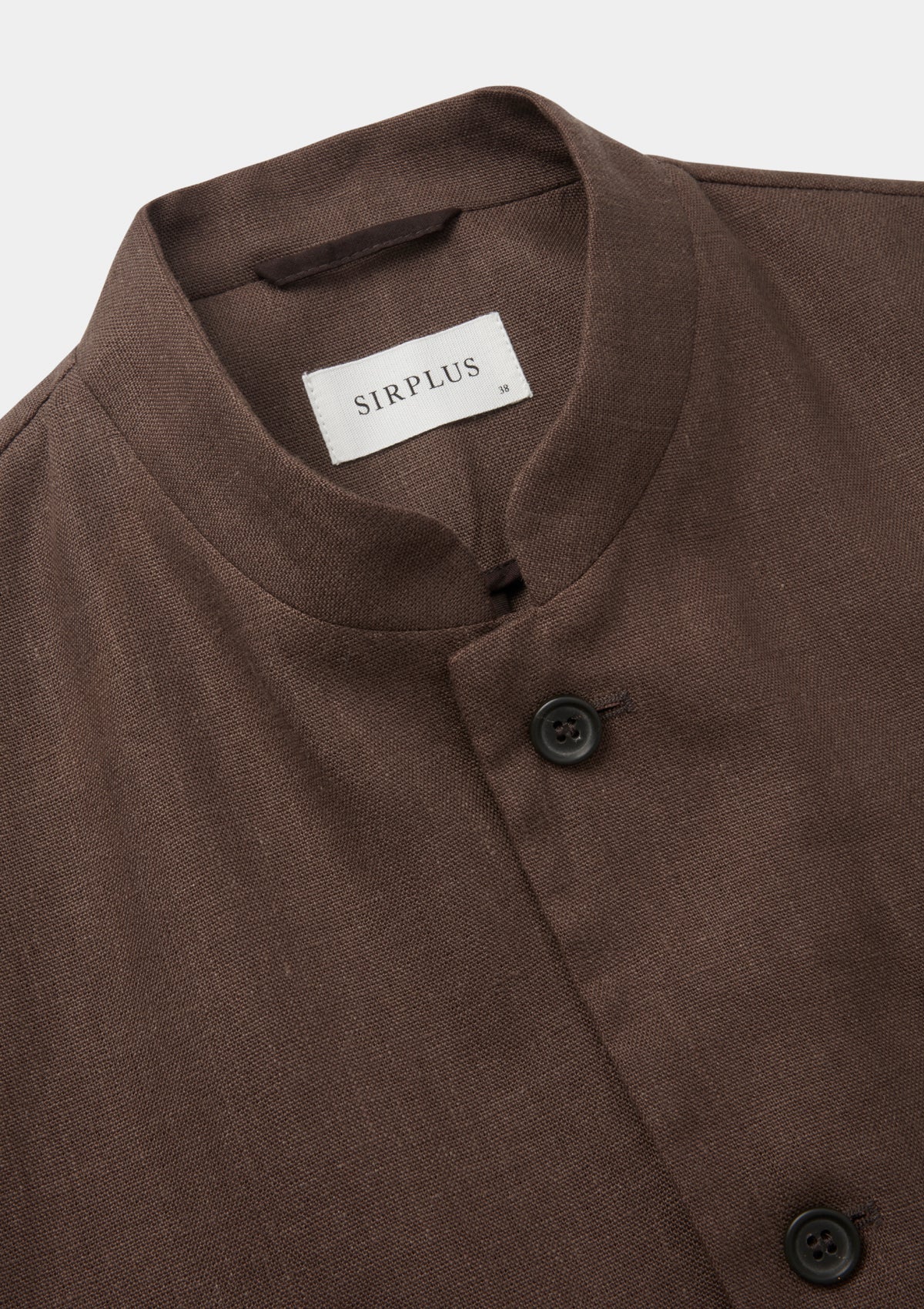 Hickory Brown Linen Nehru Waistcoat, Nehru Waistcoat - SIRPLUS