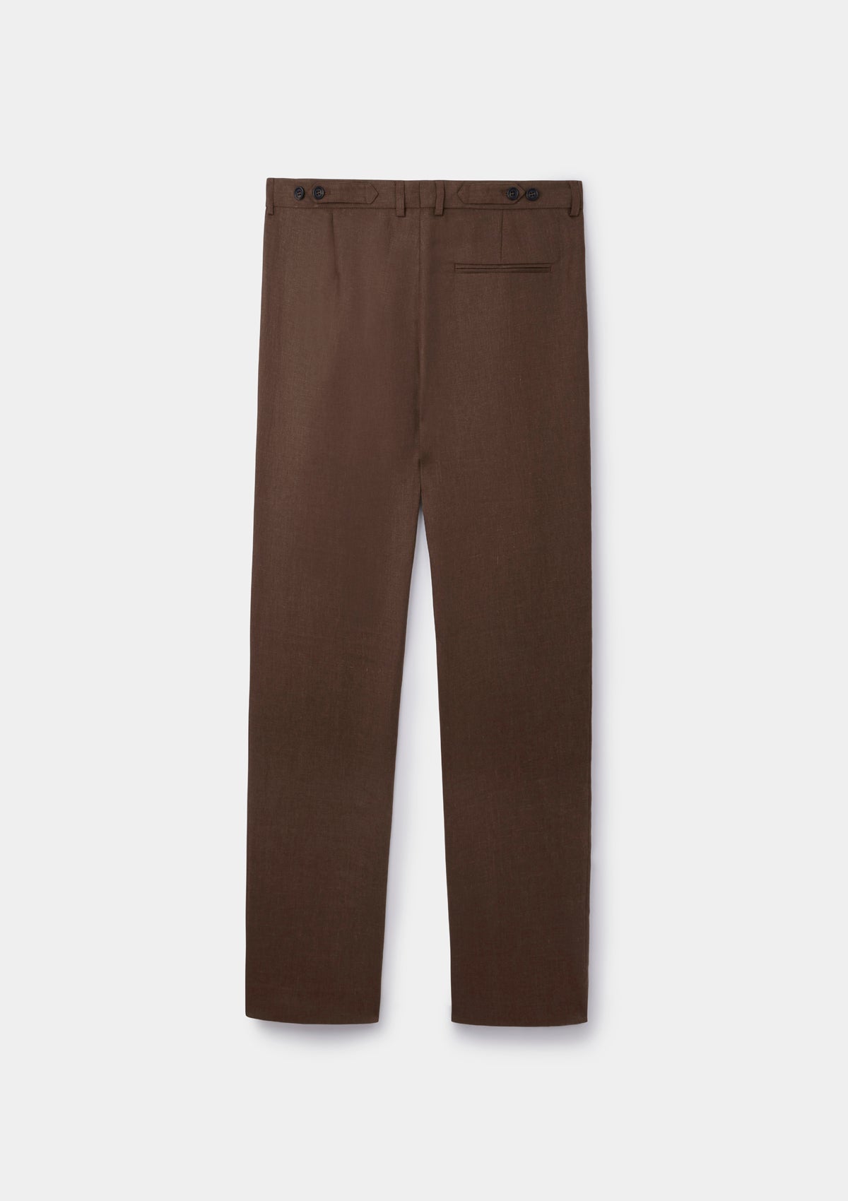 Hickory Brown Linen Pleated Trousers, Pleated Trousers - SIRPLUS