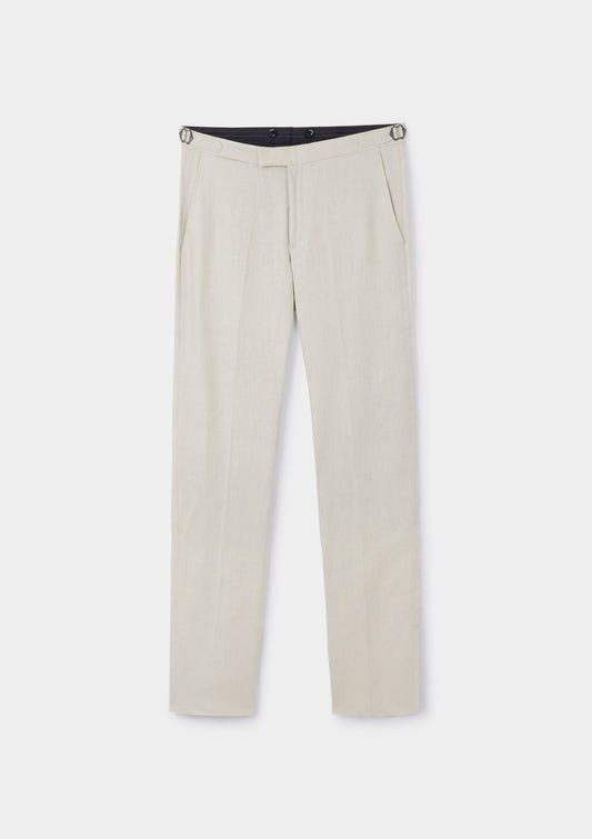Ivory Linen Formal Trousers, Formal Trousers - SIRPLUS