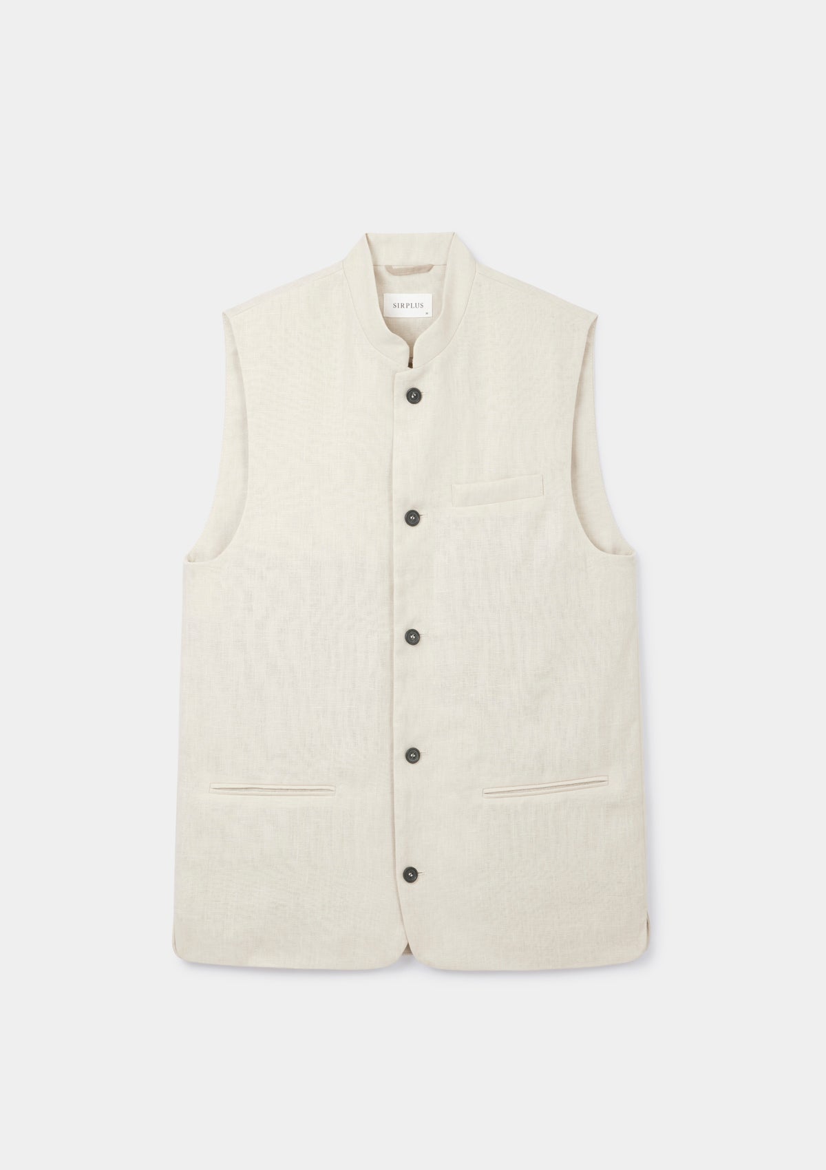 Ivory Linen Nehru Waistcoat, Nehru Waistcoat - SIRPLUS