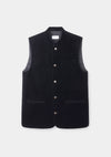 Jet Black Velvet Nehru Waistcoat by SIRPLUS 
