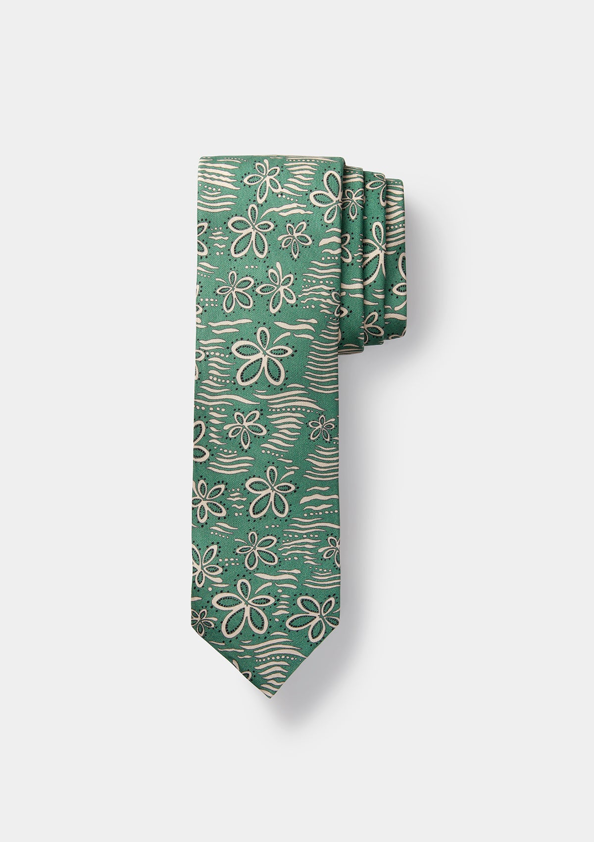 Juniper Leaf Print Silk Tie, Tie - SIRPLUS