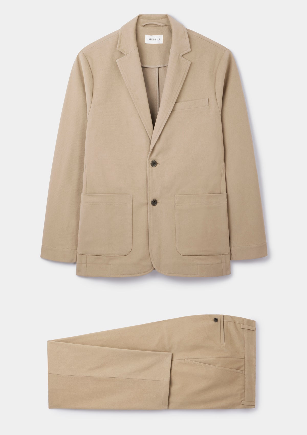 Khaki Cream Cotton Twill Blazer, Blazer - SIRPLUS