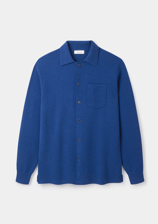 Men’s Blue Merino Wool Knit Polo Shirt | Knitwear by SIRPLUS