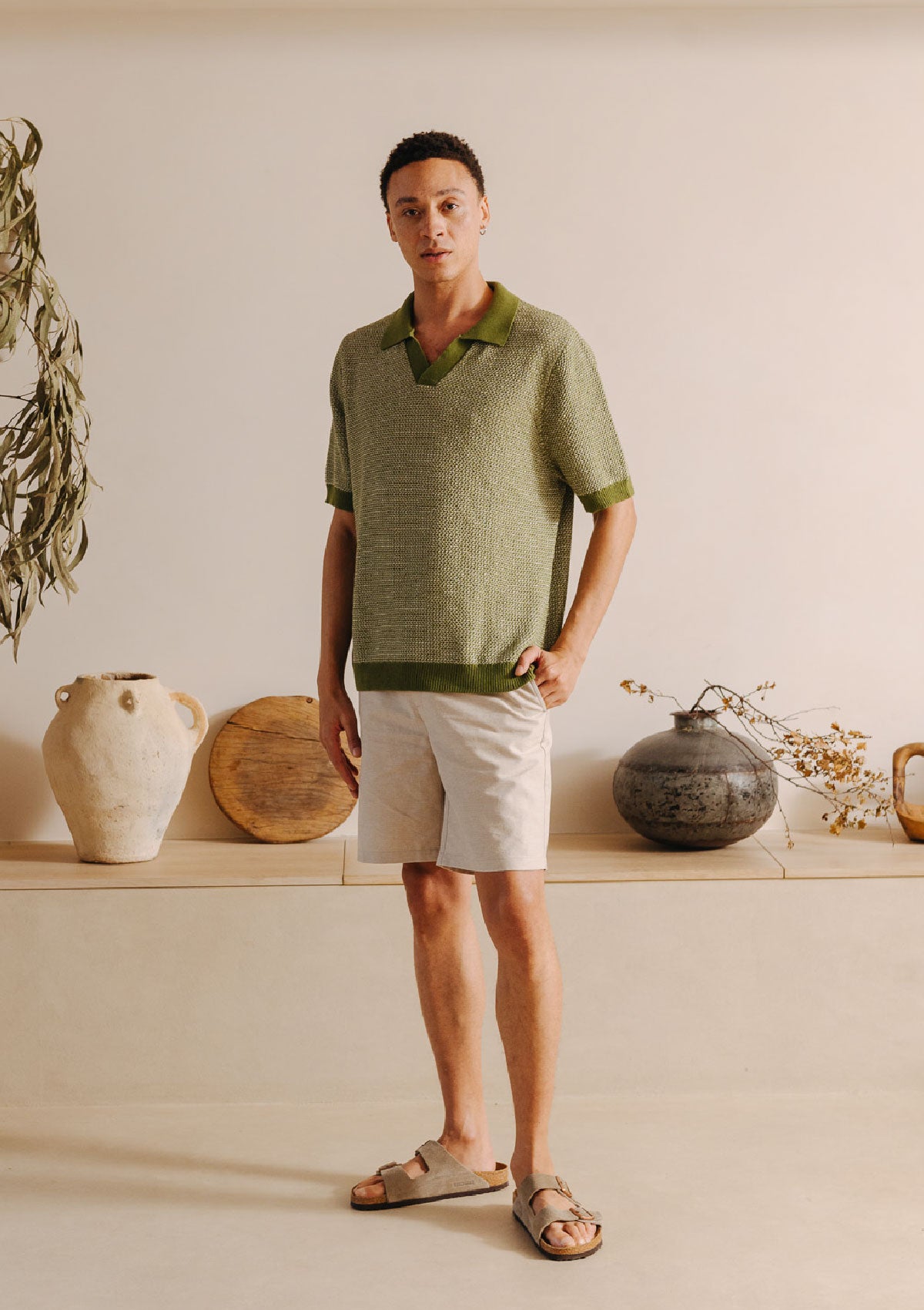Navy Melange Knit Resort Polo, Polo Shirts - SIRPLUS