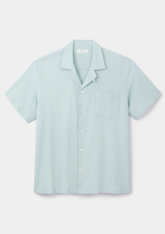 Mint Seersucker Cuban Shirt, Cuban Shirt - SIRPLUS
