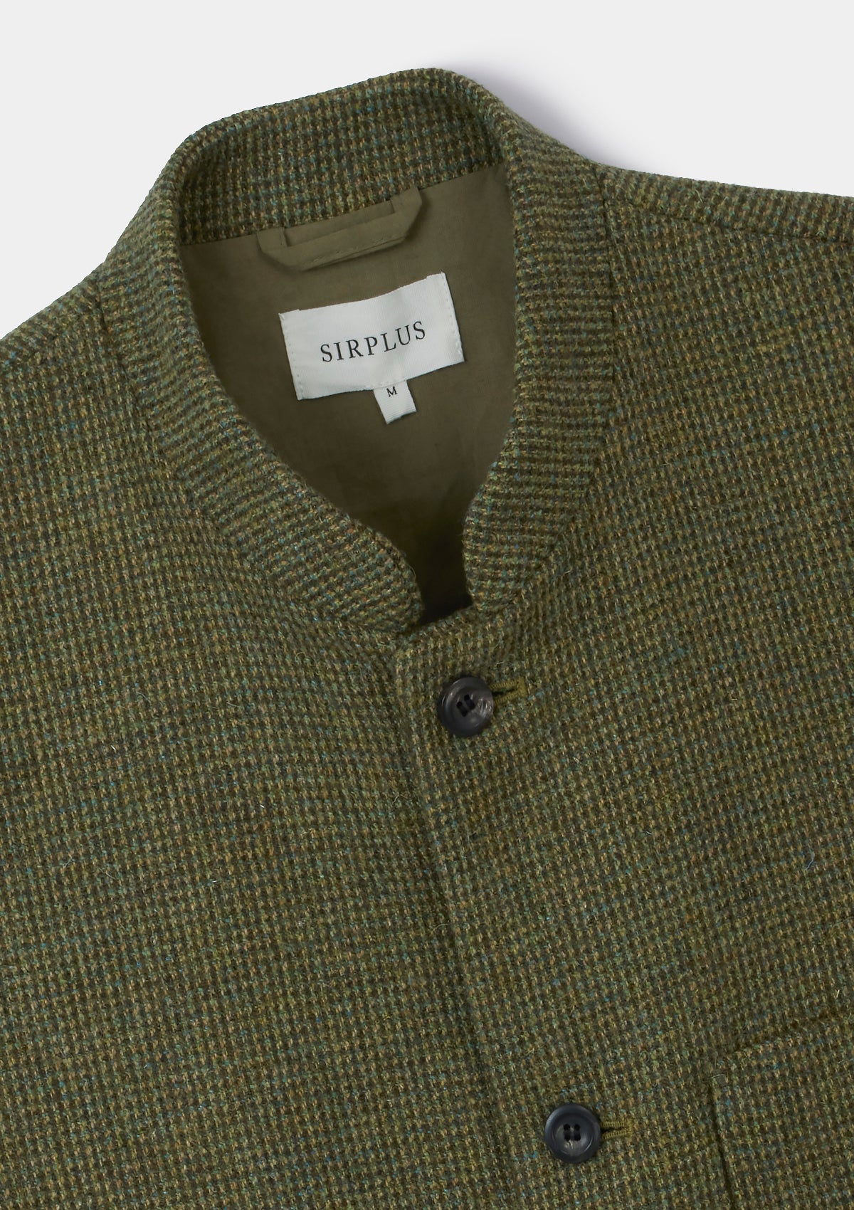 Moss Green Tweed Nehru Waistcoat, Nehru Waistcoat - SIRPLUS