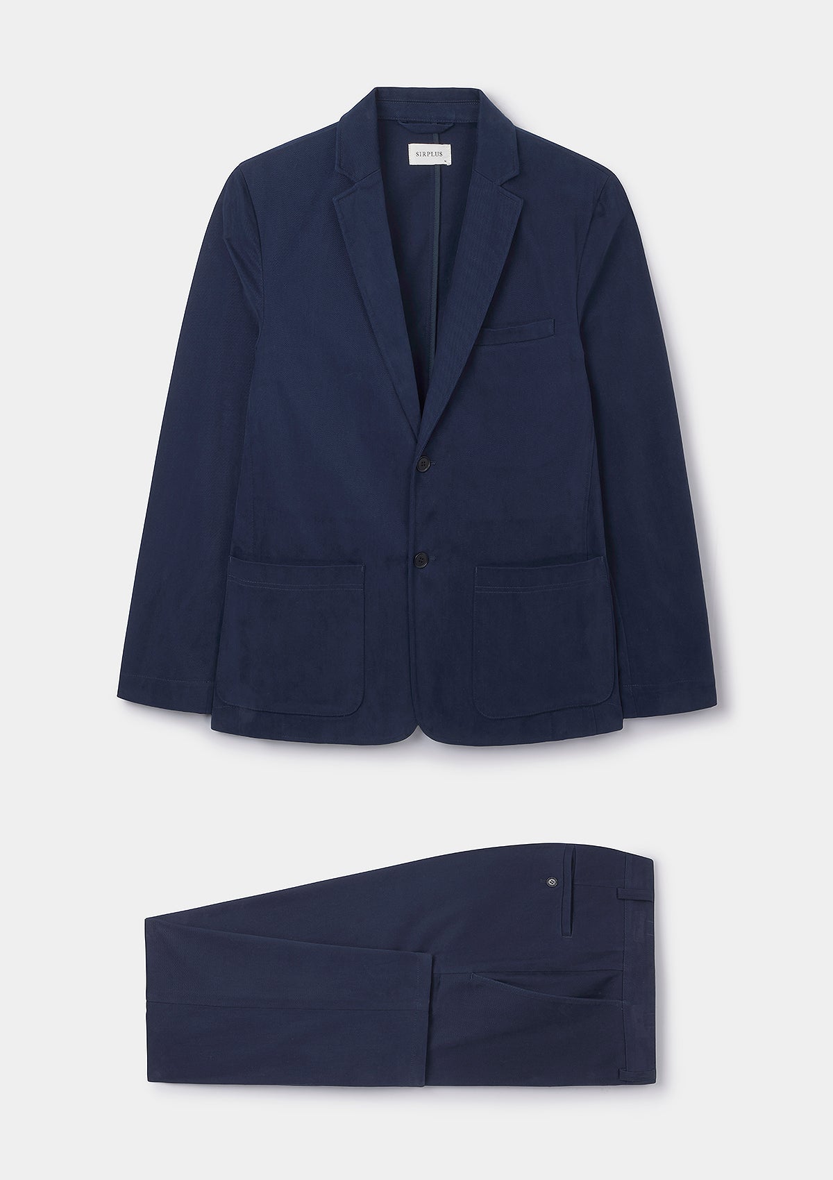 Navy Cotton Twill Suit, Suits - SIRPLUS